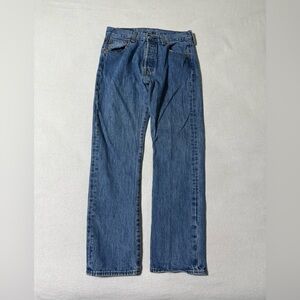 Levis 501 Jeans Mens‎ 28x28 Blue Straight Button Fly Medium Wash Denim